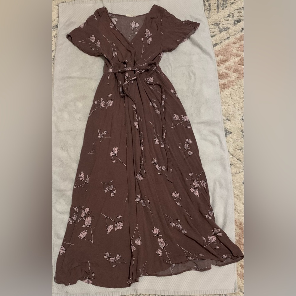 Böhme Purple and Pink Flowered Maxi Dress